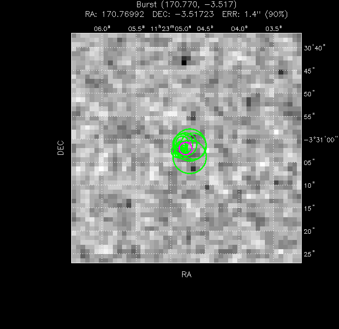 V-band image with the final position and all component positions