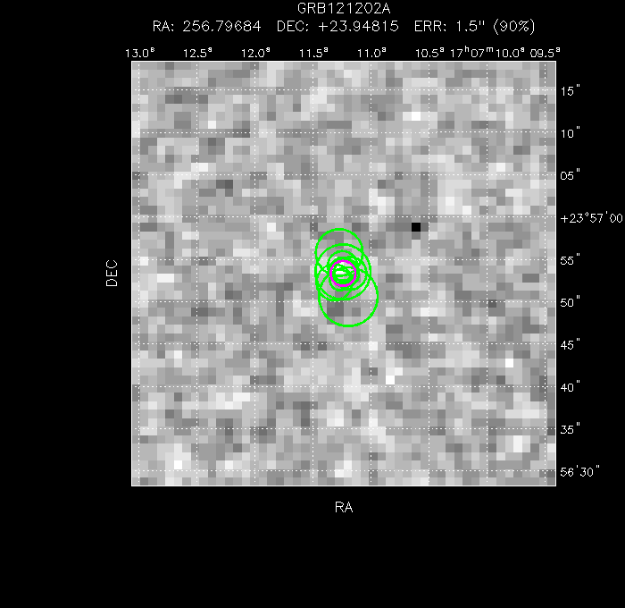 V-band image with the final position and all component positions