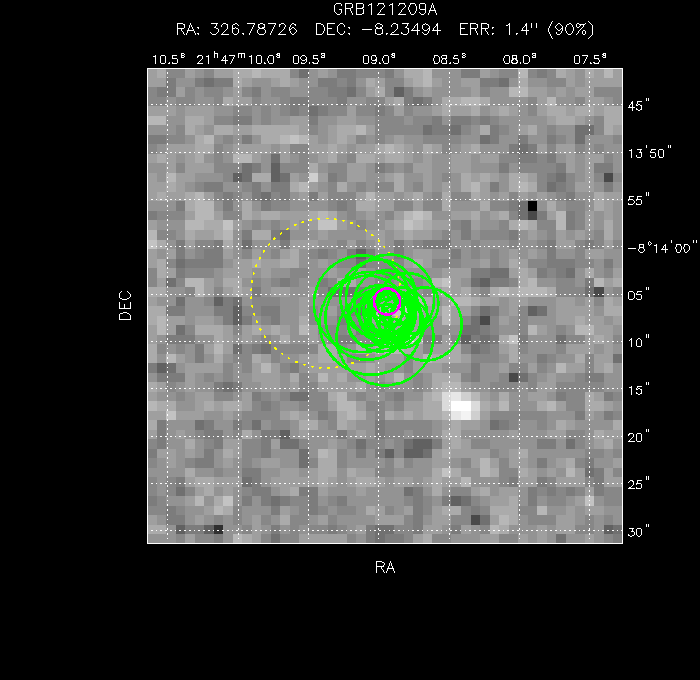 V-band image with the final position and all component positions