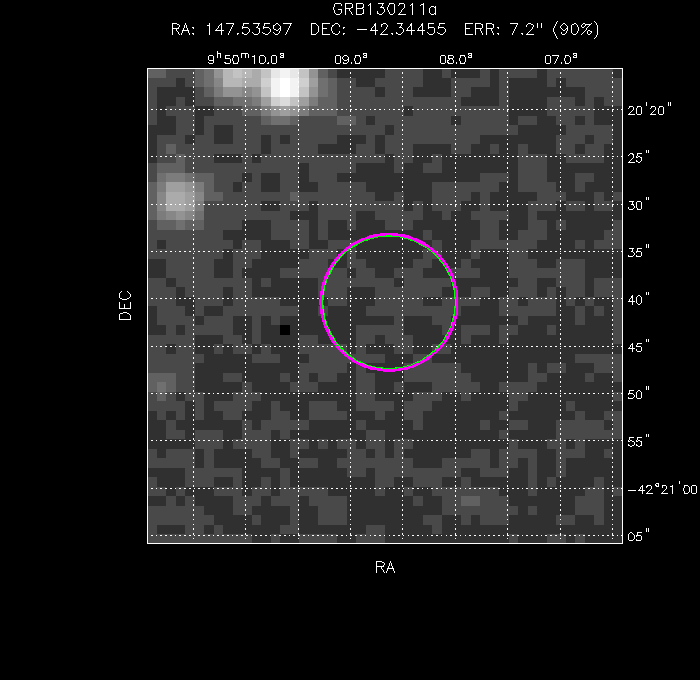 V-band image with the final position and all component positions