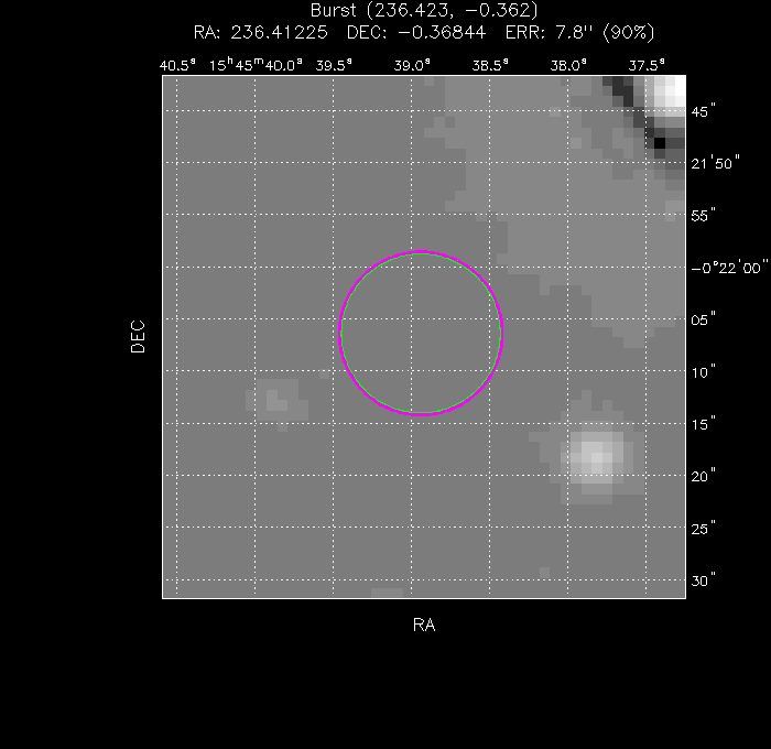 V-band image with the final position and all component positions