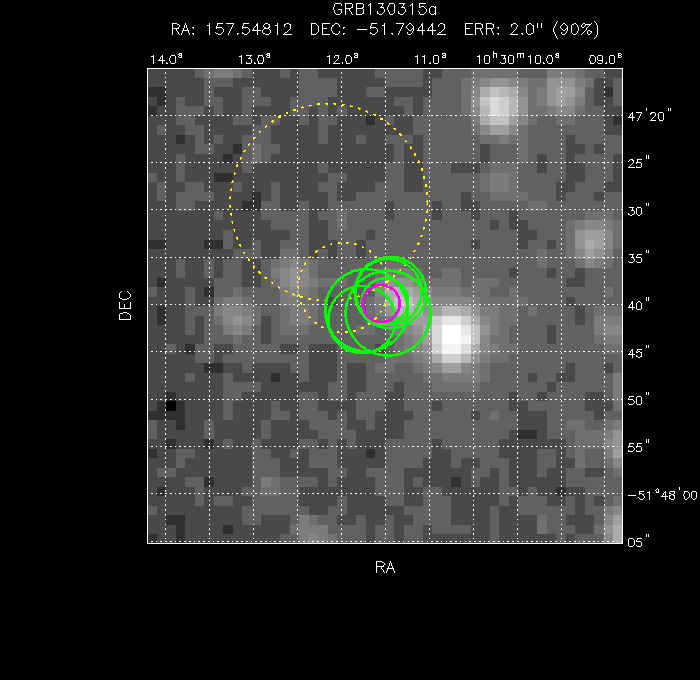 V-band image with the final position and all component positions