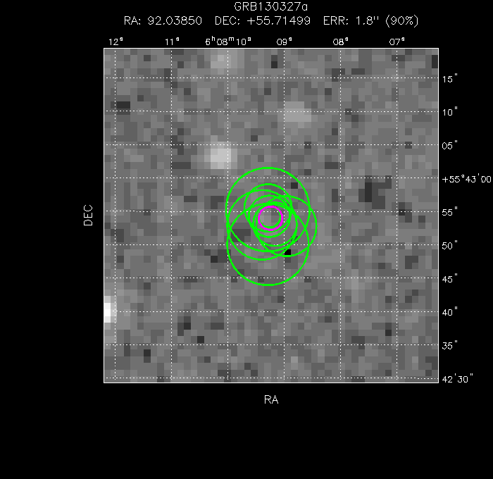 V-band image with the final position and all component positions