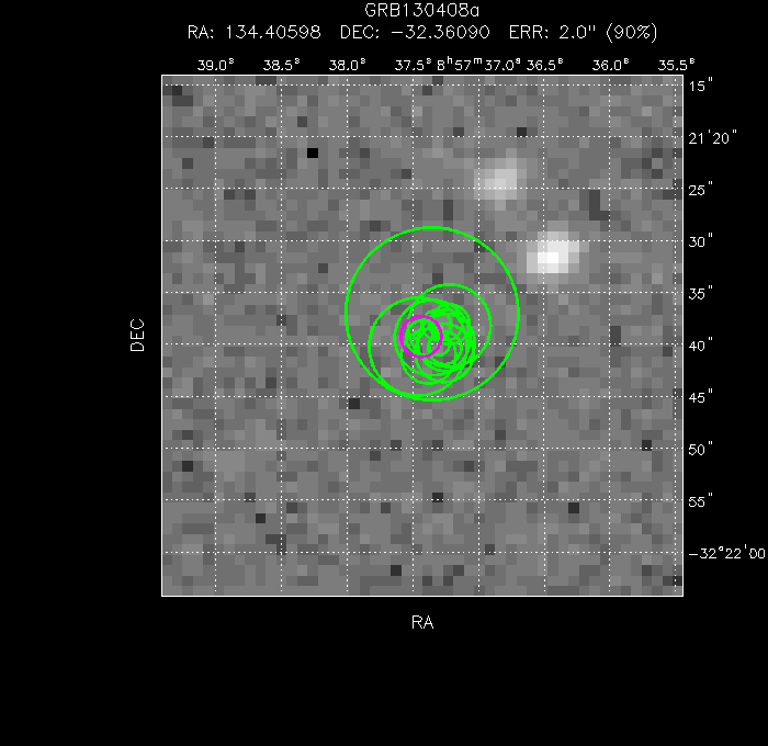 V-band image with the final position and all component positions