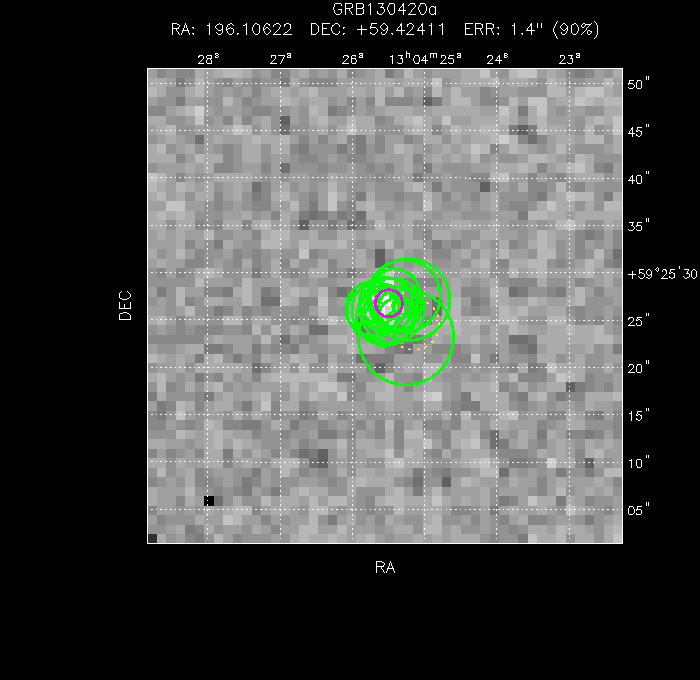 V-band image with the final position and all component positions