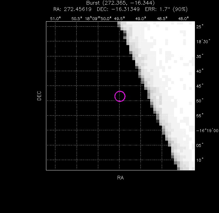 UVOT image with the final position