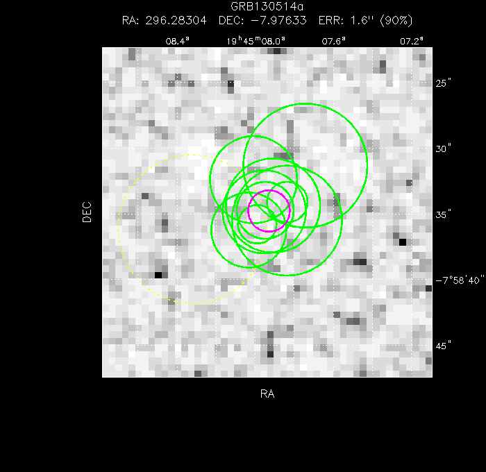 V-band image with the final position and all component positions