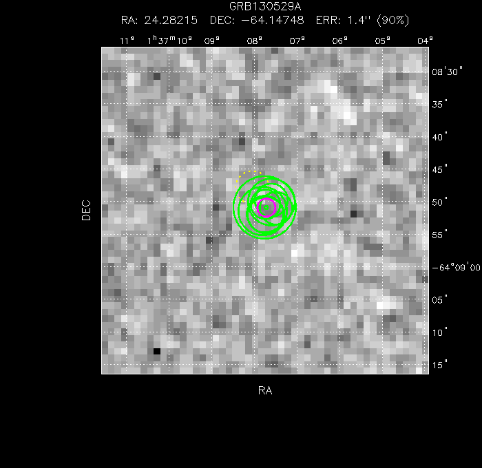 V-band image with the final position and all component positions