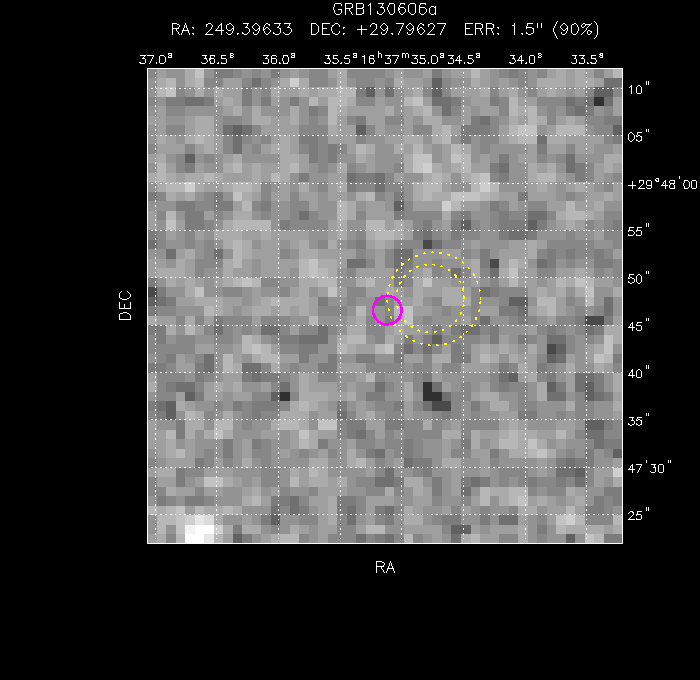 V-band image with the final position and all component positions