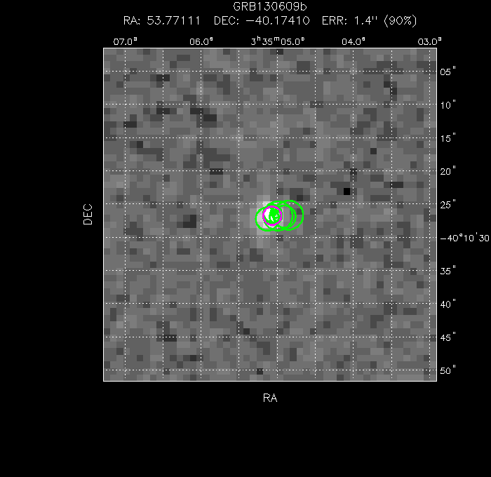 V-band image with the final position and all component positions