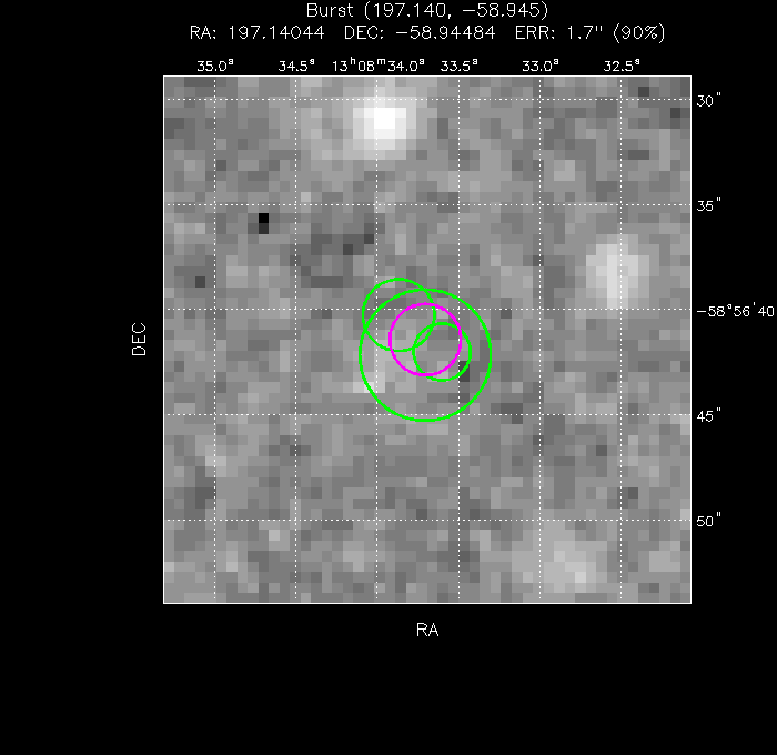 V-band image with the final position and all component positions