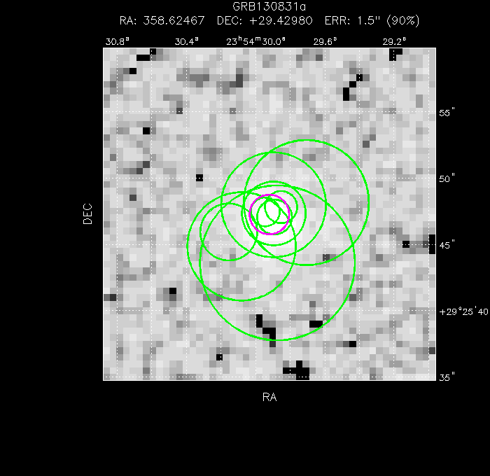 V-band image with the final position and all component positions