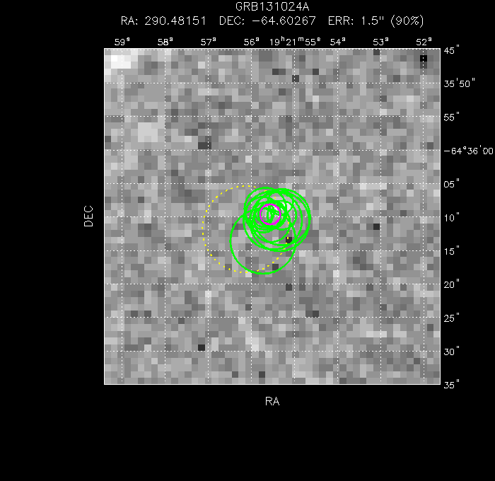 V-band image with the final position and all component positions