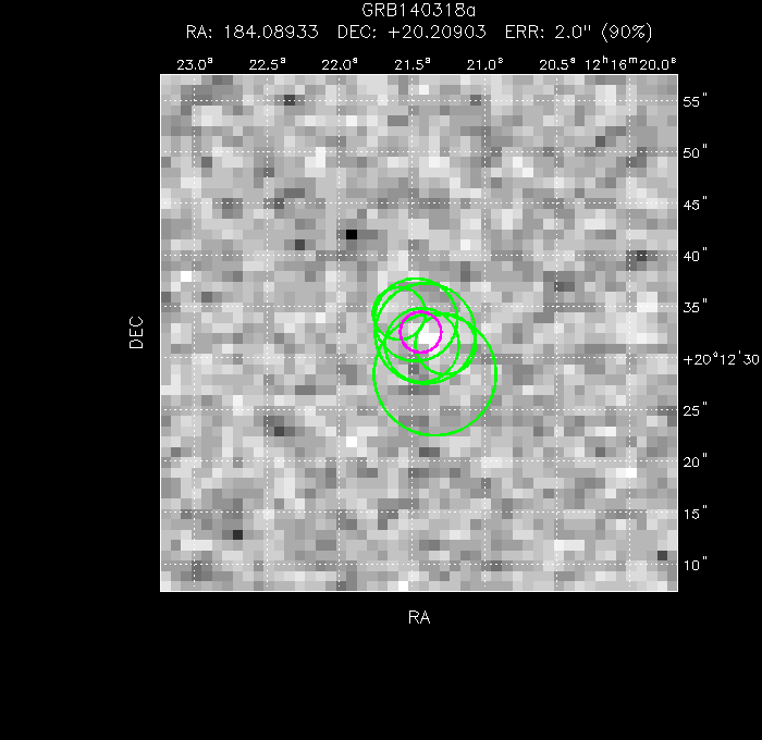 V-band image with the final position and all component positions