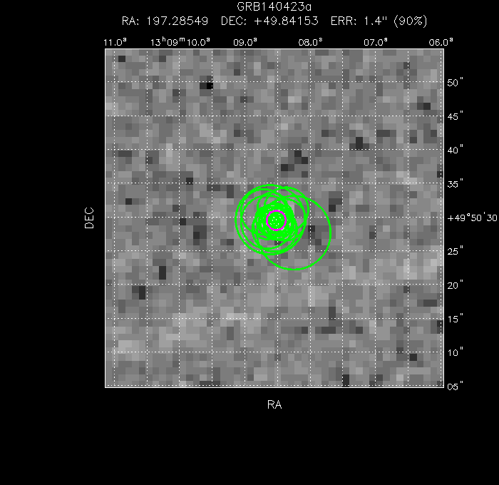 V-band image with the final position and all component positions