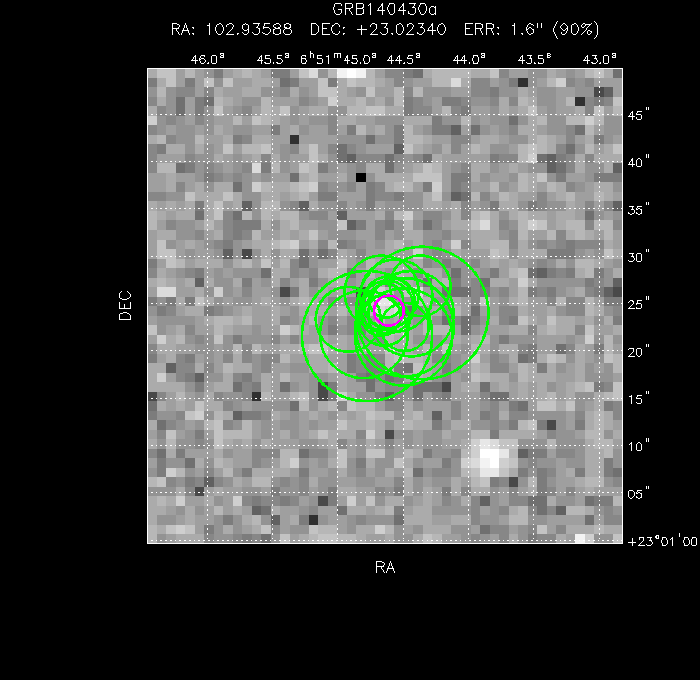 V-band image with the final position and all component positions