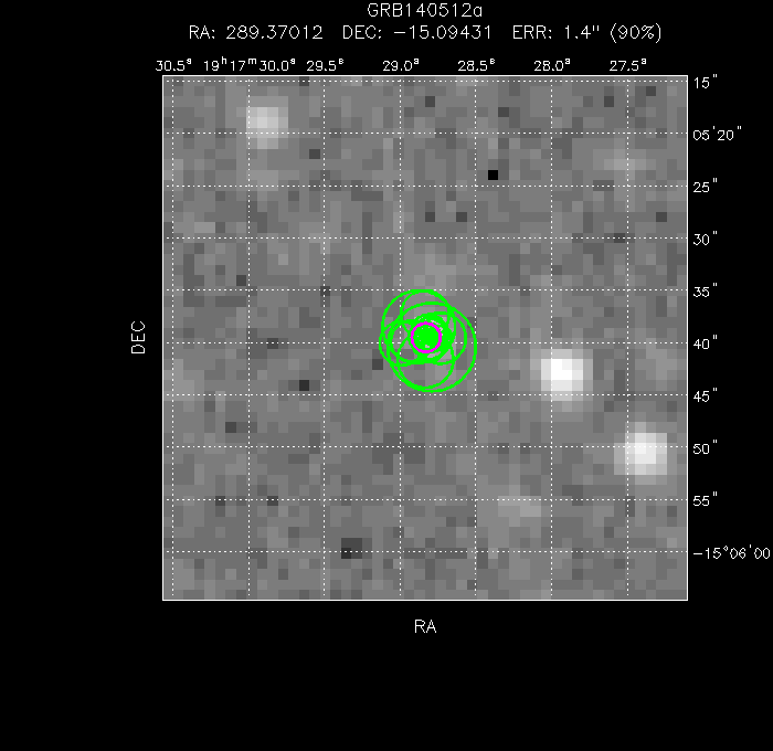 V-band image with the final position and all component positions