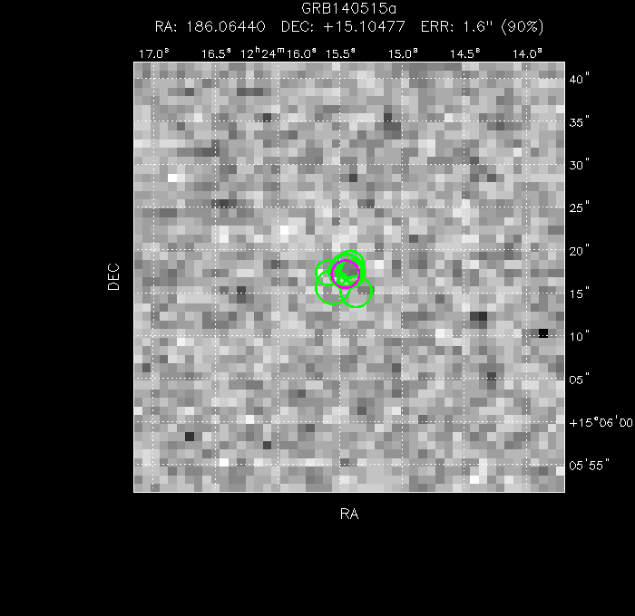 V-band image with the final position and all component positions