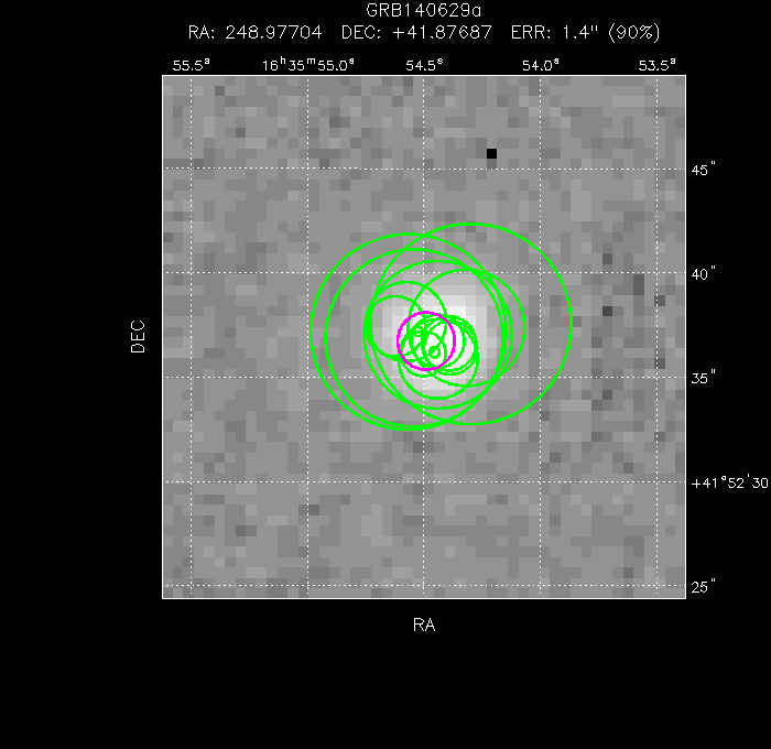 V-band image with the final position and all component positions