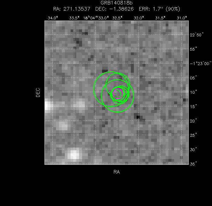 V-band image with the final position and all component positions