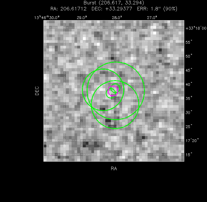 V-band image with the final position and all component positions