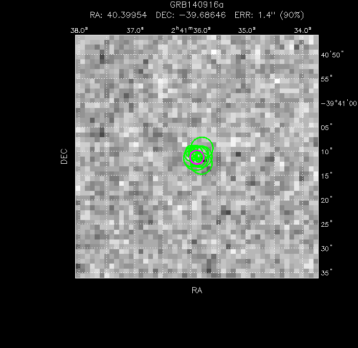 V-band image with the final position and all component positions