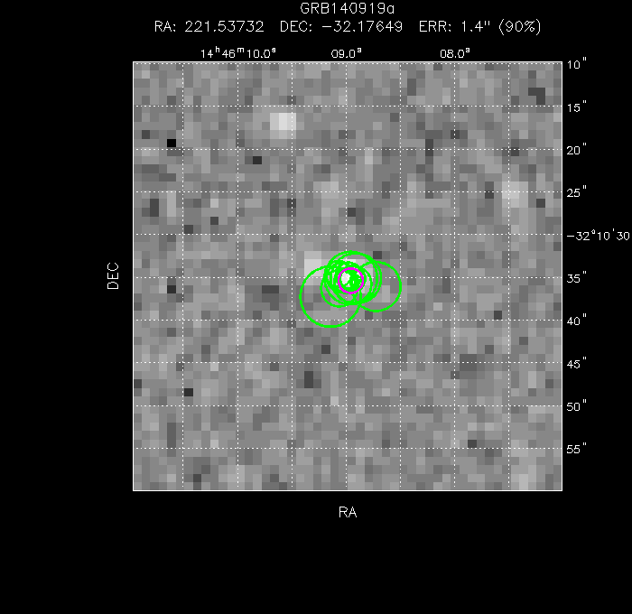 V-band image with the final position and all component positions