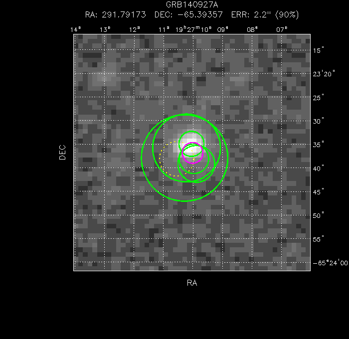 V-band image with the final position and all component positions