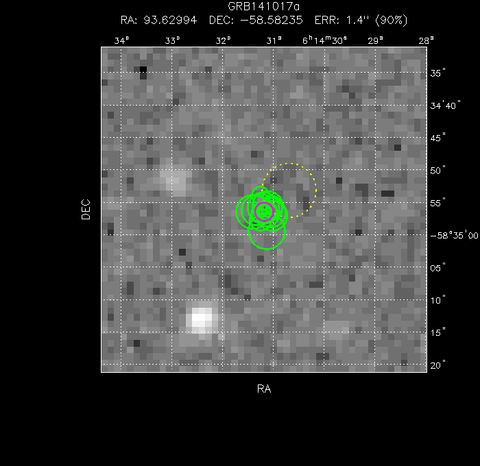 V-band image with the final position and all component positions