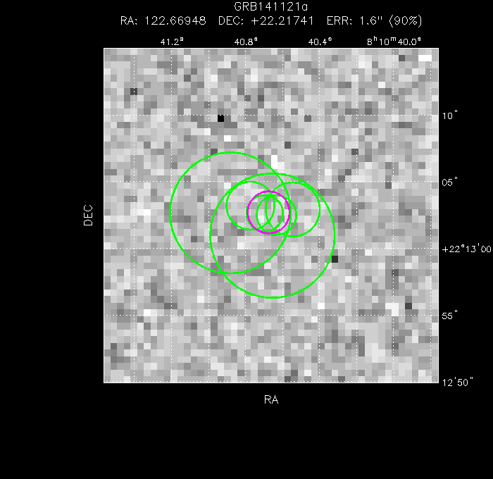 V-band image with the final position and all component positions