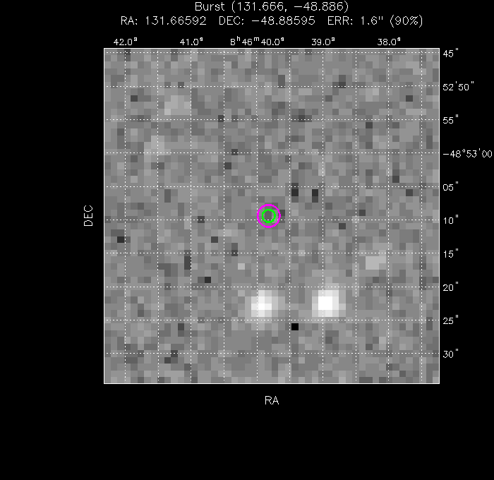 V-band image with the final position and all component positions