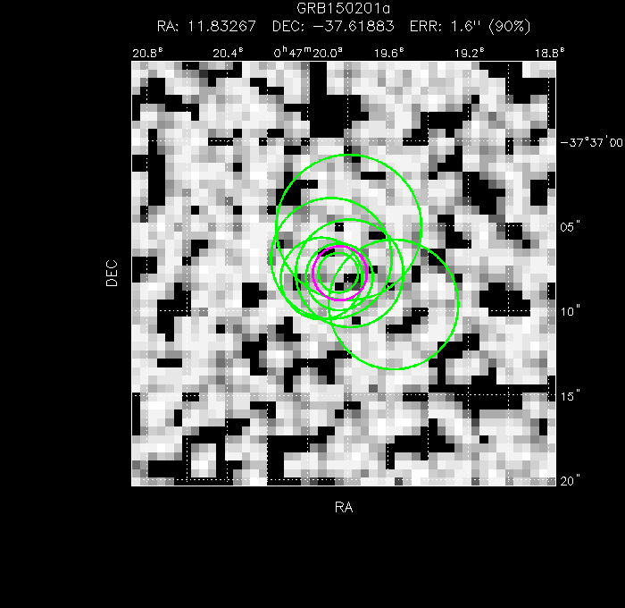 V-band image with the final position and all component positions