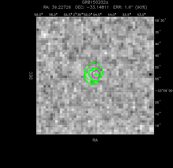 V-band image with the final position and all component positions