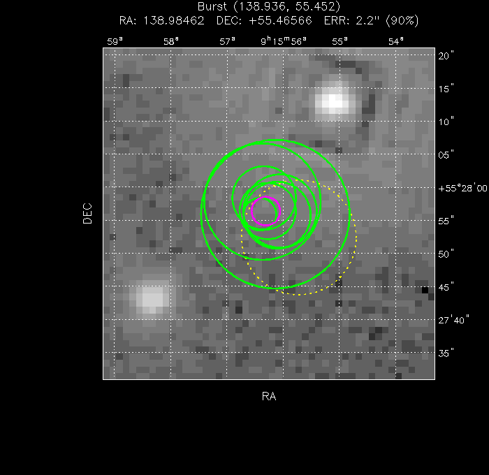 V-band image with the final position and all component positions