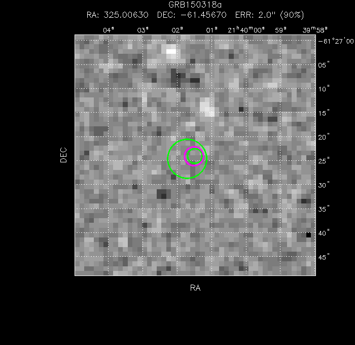 V-band image with the final position and all component positions