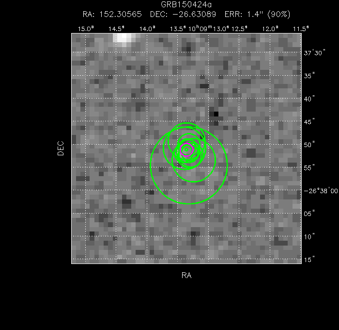 V-band image with the final position and all component positions