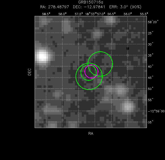 V-band image with the final position and all component positions