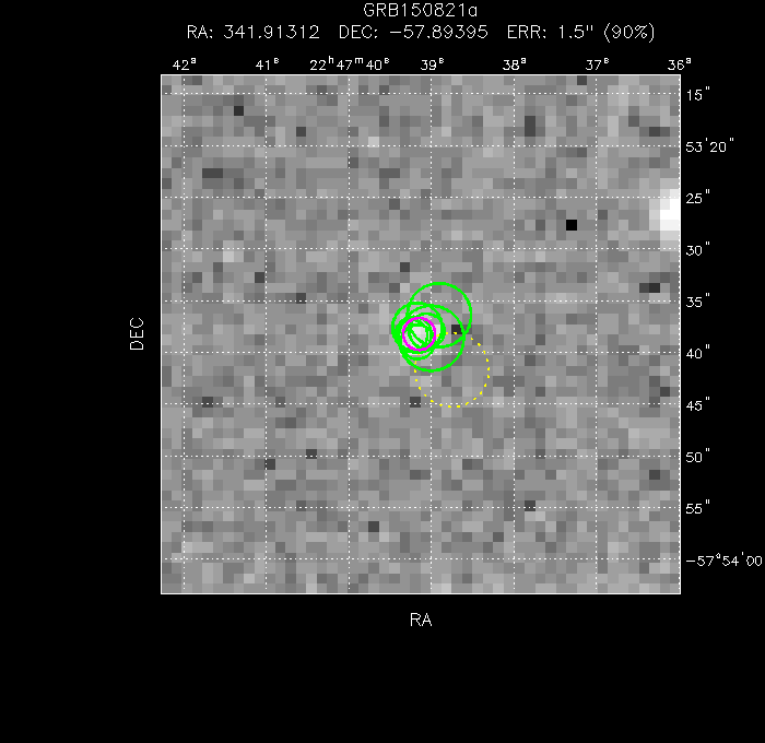 V-band image with the final position and all component positions