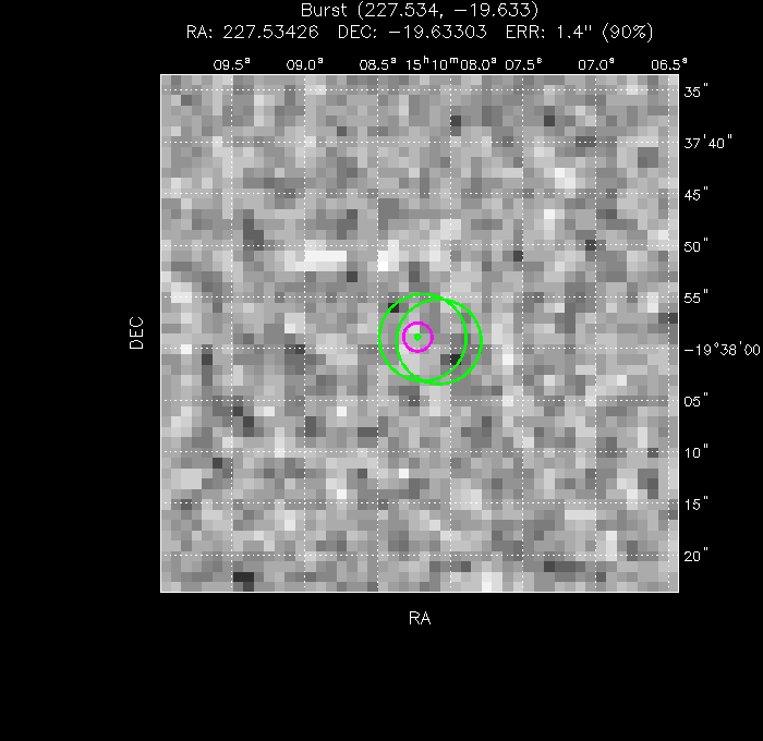 V-band image with the final position and all component positions