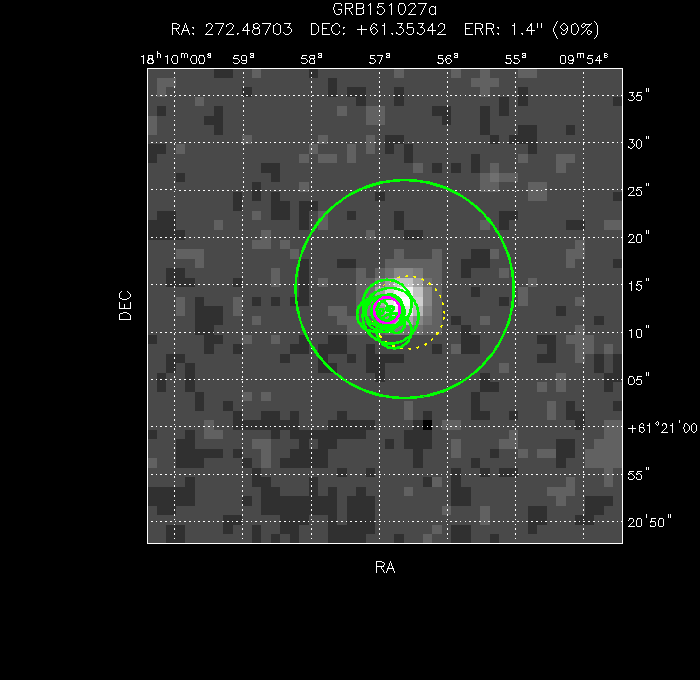 V-band image with the final position and all component positions