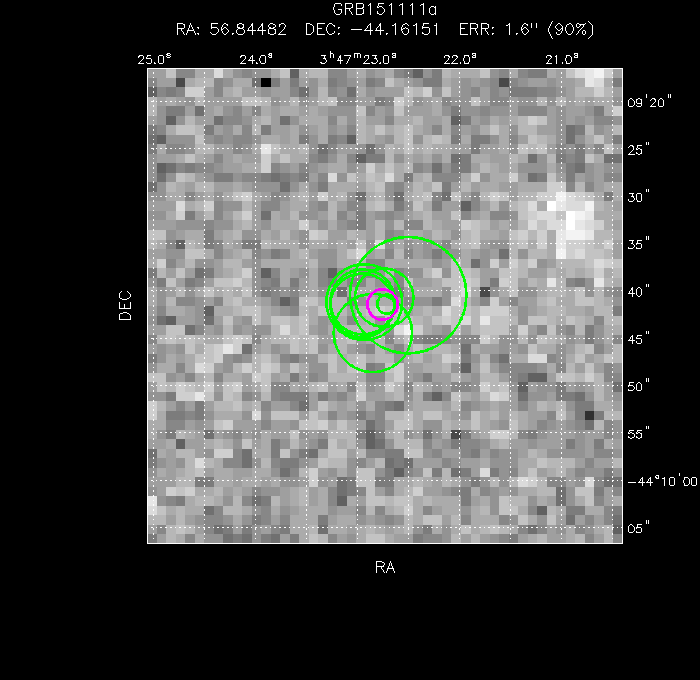 V-band image with the final position and all component positions