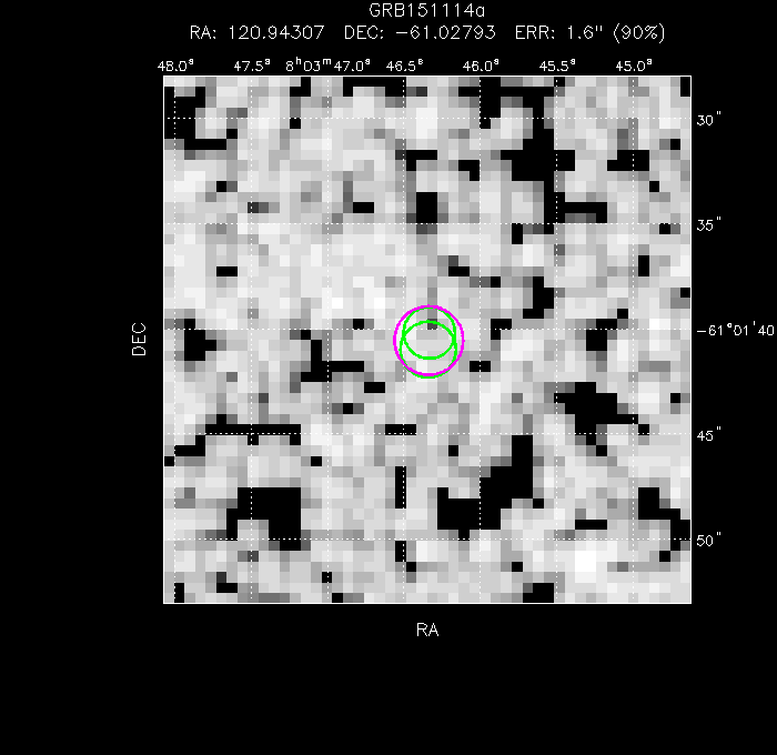 V-band image with the final position and all component positions