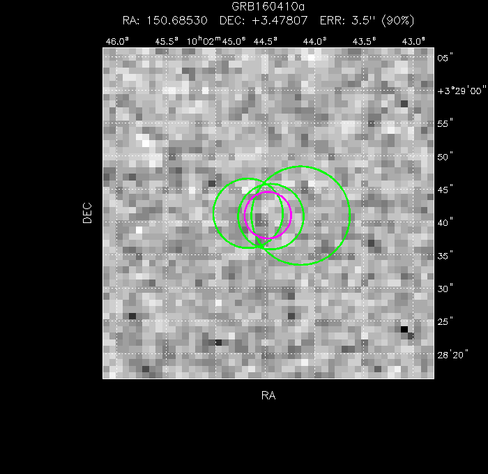 V-band image with the final position and all component positions