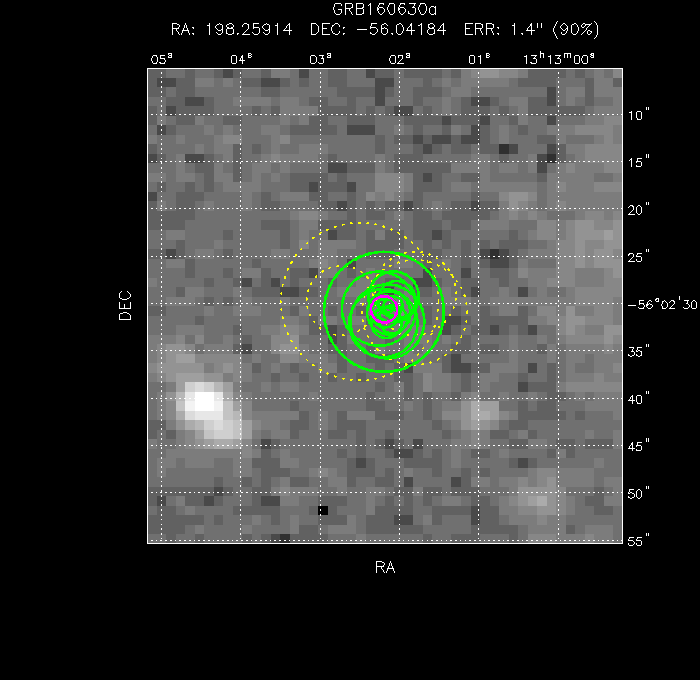 V-band image with the final position and all component positions