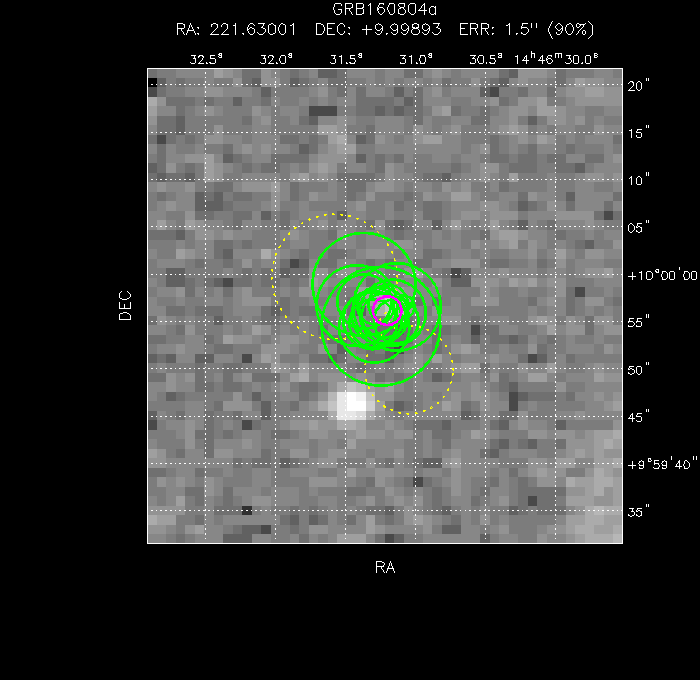 V-band image with the final position and all component positions