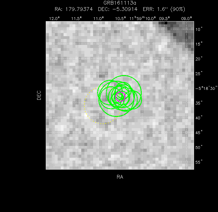 V-band image with the final position and all component positions