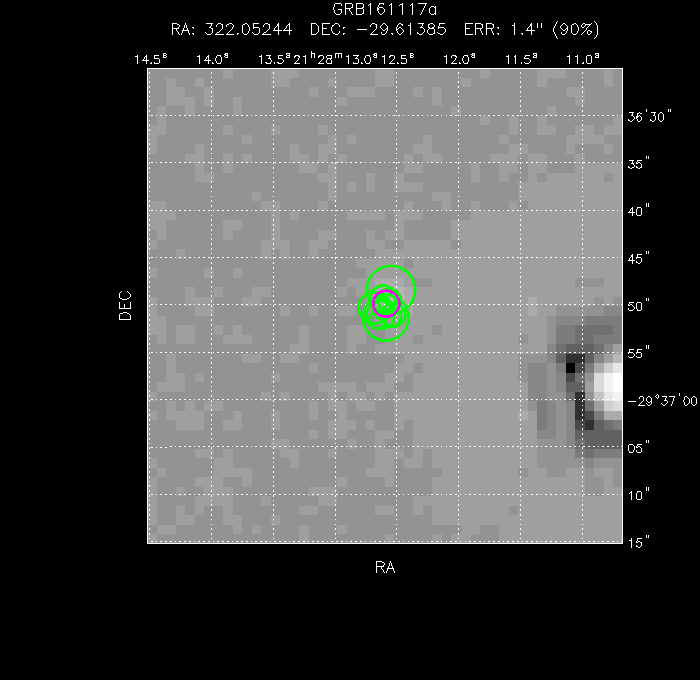 V-band image with the final position and all component positions