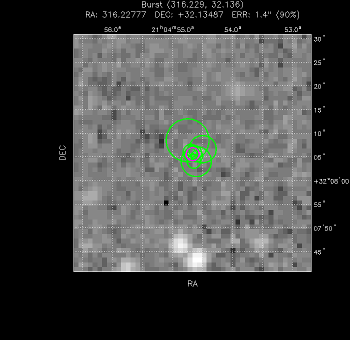 V-band image with the final position and all component positions