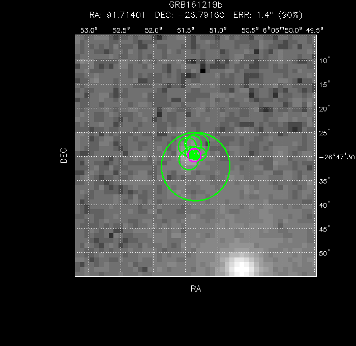 V-band image with the final position and all component positions