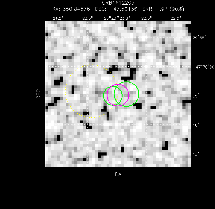 V-band image with the final position and all component positions